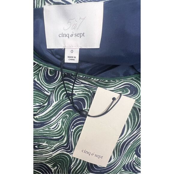 Cinq a Sept Kacydie Dark Emerald Multi Dress NWT Size 2 - Picture 9 of 11